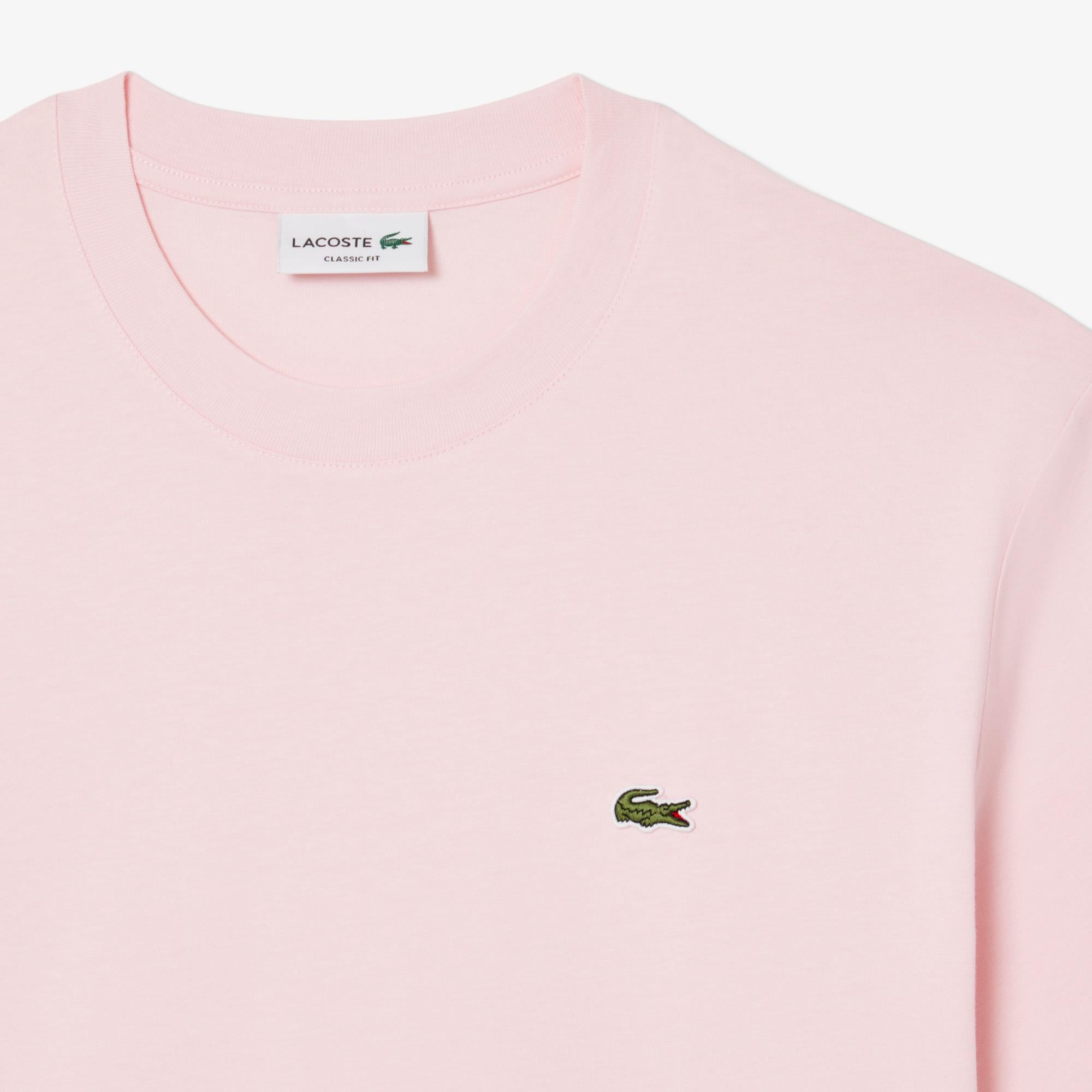 Lacoste Mens Classic Fit Cotton T-Shirt Flamingo Pink